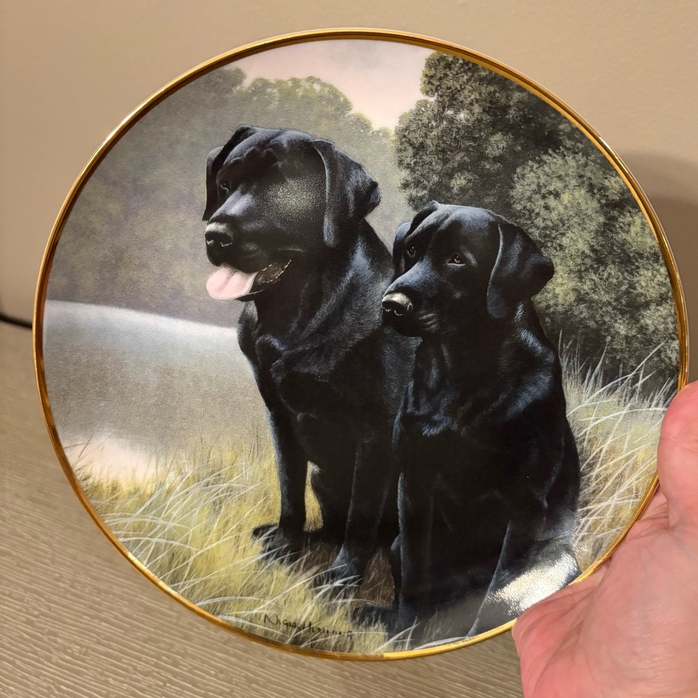 Franklin Mint Sporting Companions Black Labrador fine porcelain Plate